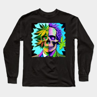 Vibrant Trippy Skull Art 5 Long Sleeve T-Shirt